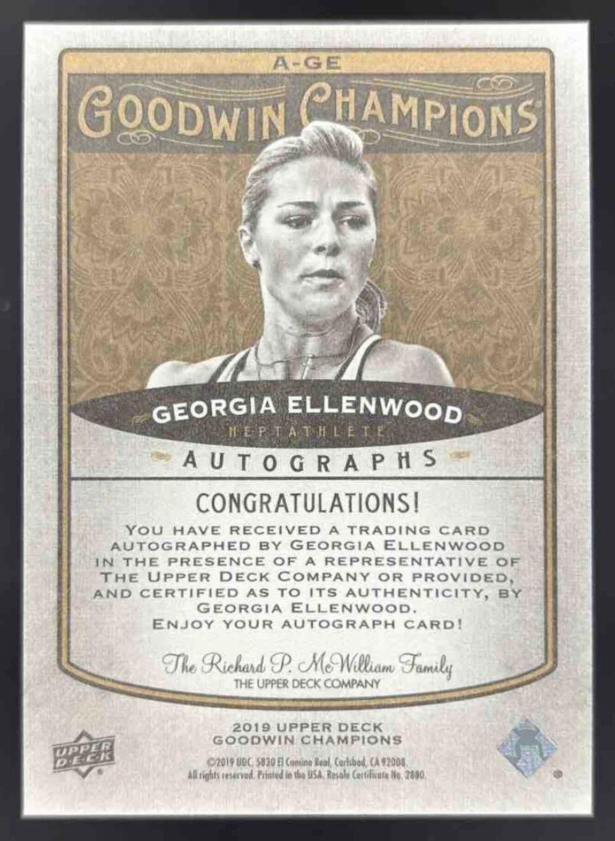 2019 Upper Deck Goodwin Champions Autographs #A-GE Georgia Ellenwood Auto - Image 2