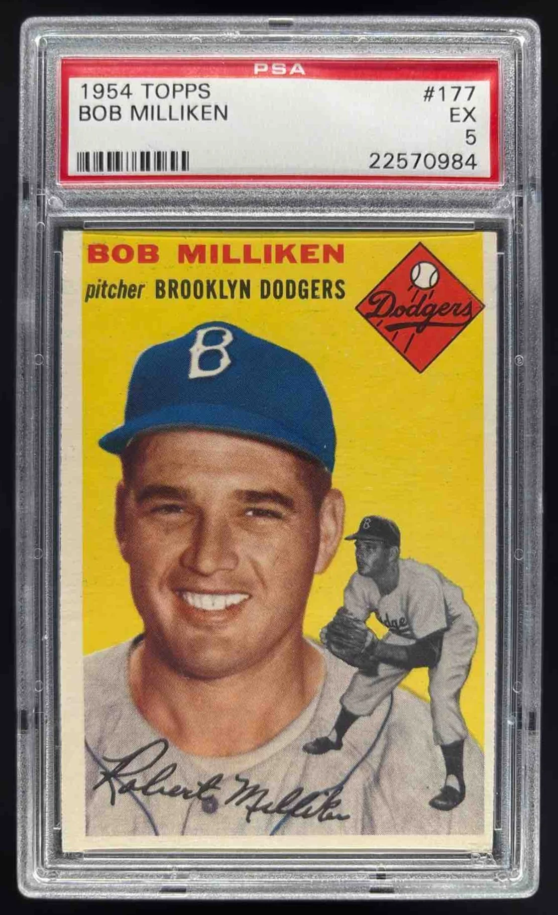 1954 Topps #177 Bob Milliken PSA 5