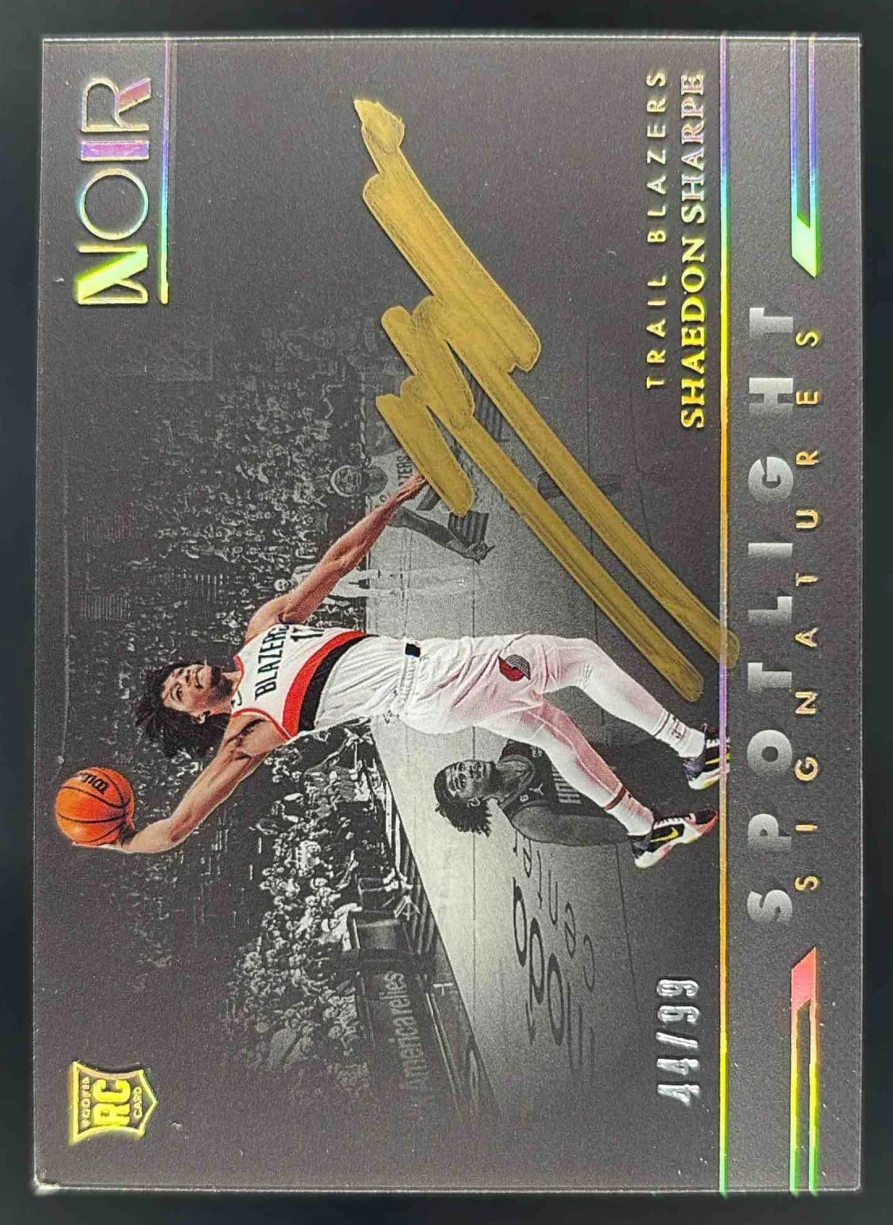 2022-23 Panini Noir Spotlight Horizontal #SSH-SHA Shaedon Sharpe Auto /99