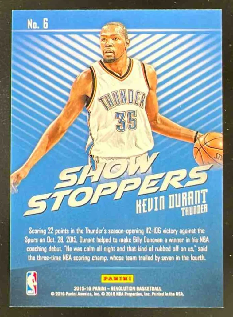 2015-16 Panini Revolution Showstoppers #6 Kevin Durant - Image 2
