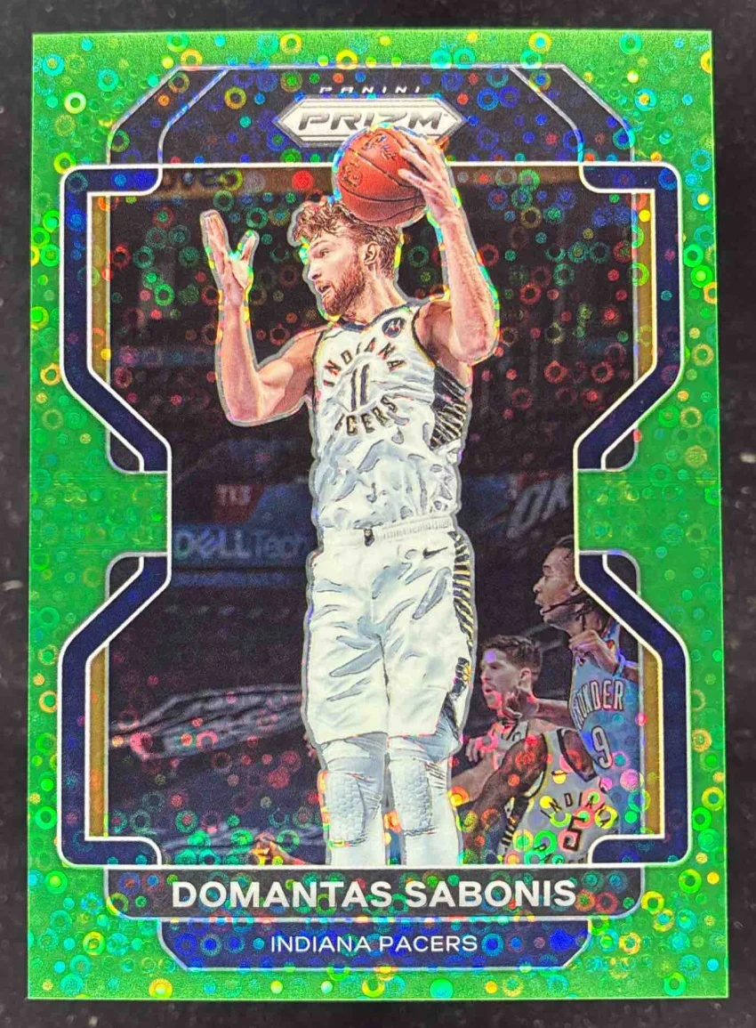 2021-22 Panini Prizm Fast Break Neon Green #183 Domantas Sabonis /5