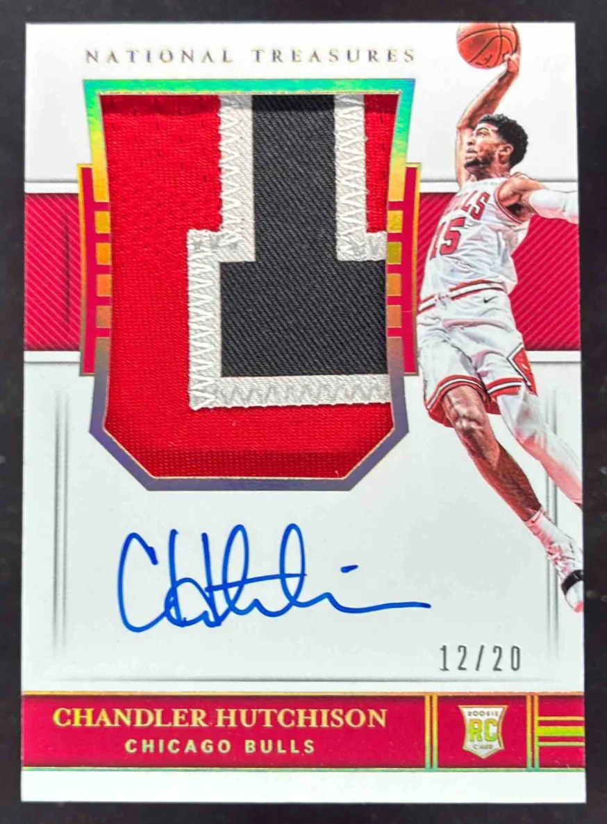 2018 National Treasures Rookie Patch Limited Chandler Hutchison RC Auto /20