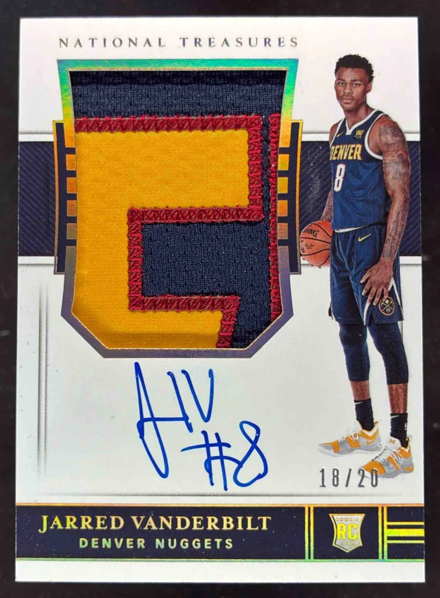 2018 National Treasures Rookie Patch Limited #114 Jarred Vanderbilt RC Auto /20
