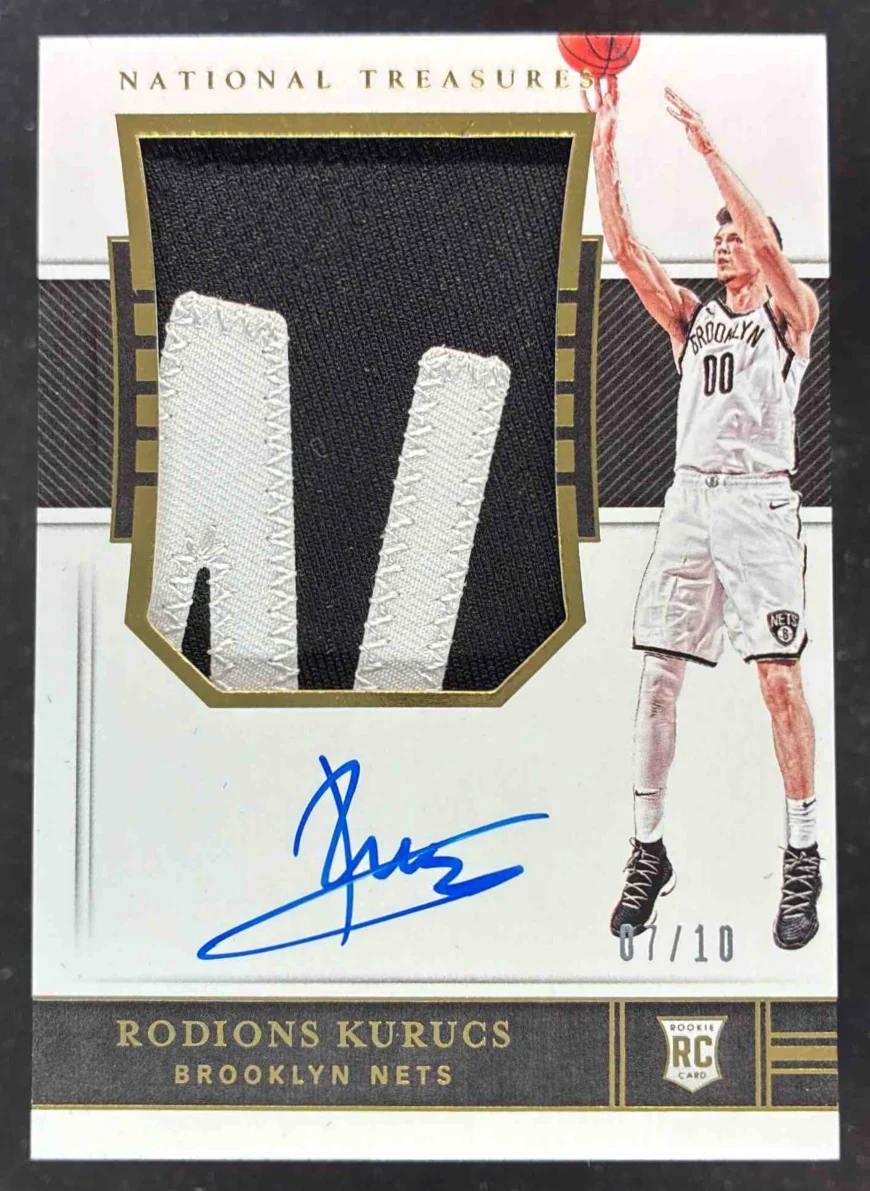 2018-19 Panini National Treasures Gold #149 Rodions Kurucs RC Auto /10