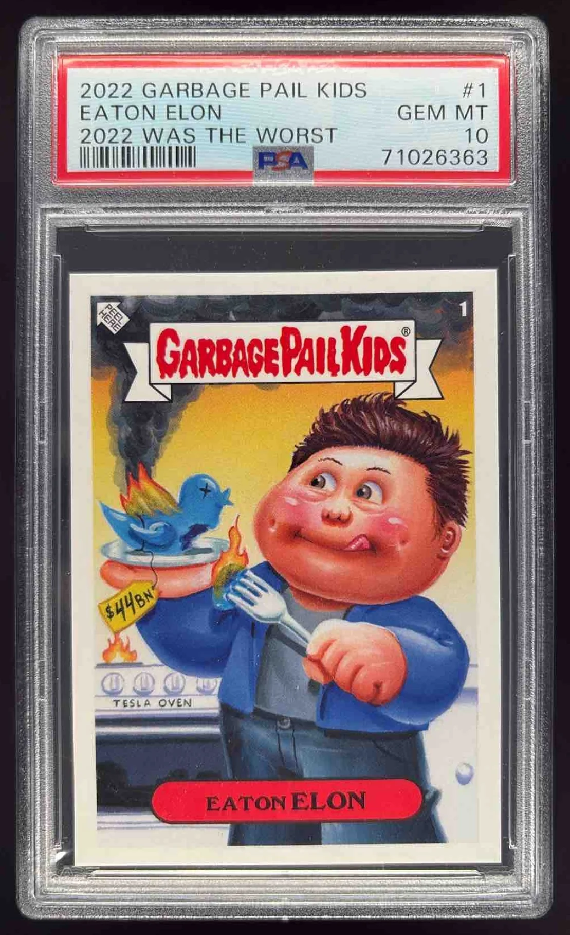 2022 Garbage Pail Kids 2022 Was the Worst #1 Eaton Elon PSA 10