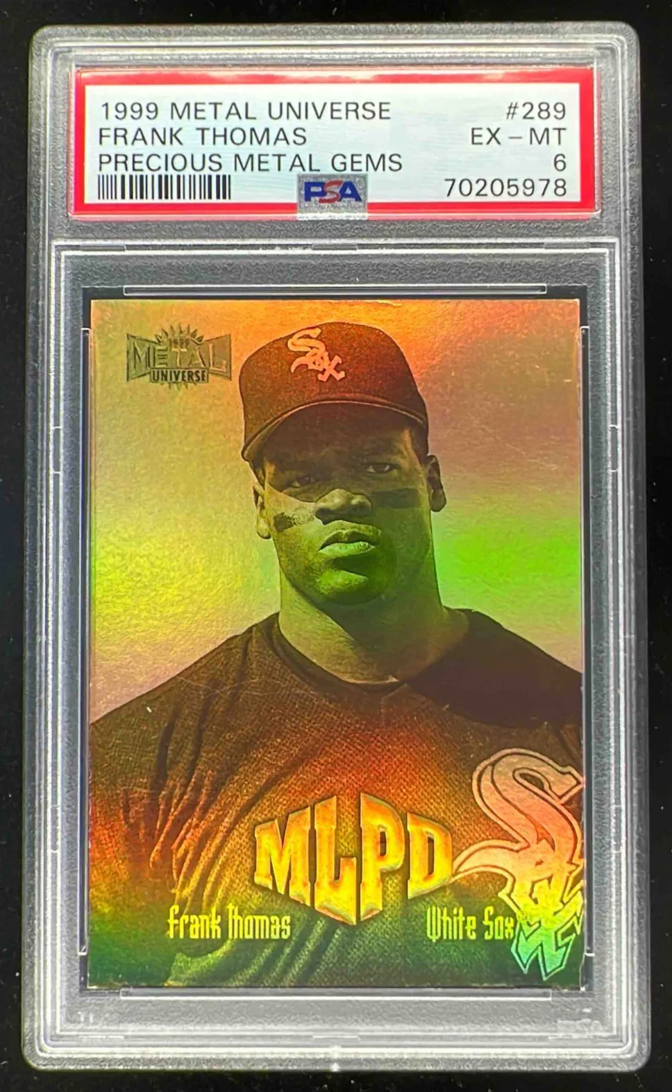 1999 Skybox Metal Universe Precious Metal Gems #289 Frank Thomas /50 PSA 6