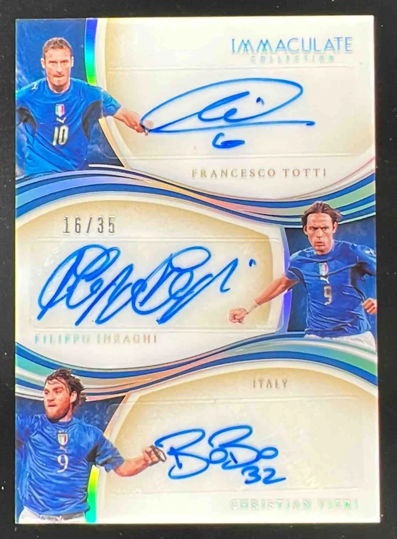 2020 Immaculate Triple Auto Christian Vieri Filippo Inzaghi Francesco Totti /35