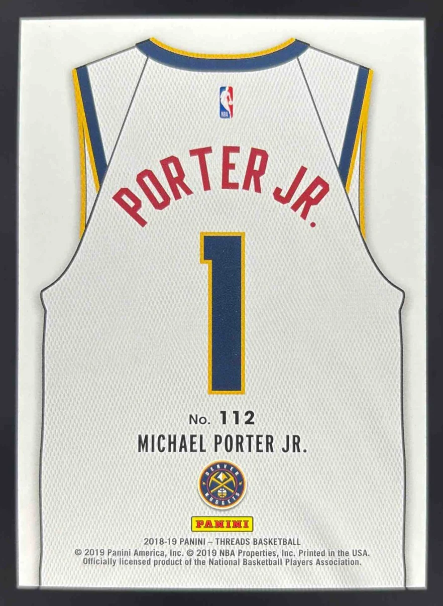 2018-19 Panini Threads Premium #112 Michael Porter Jr. RC /199 - Image 2