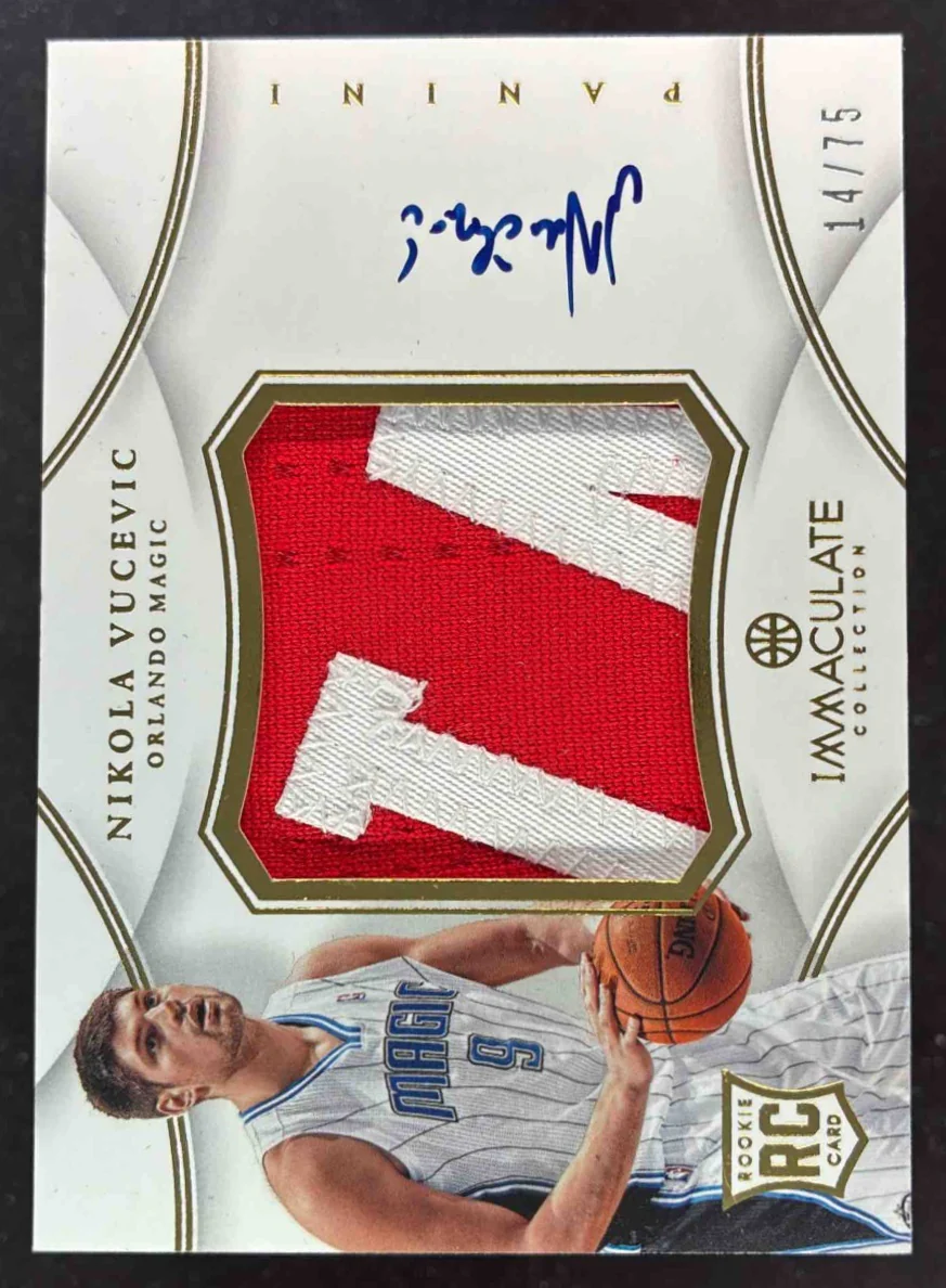 2012-13 Immaculate Collection Premium Patches #PP-NV Nikola Vucevic RC Auto /75