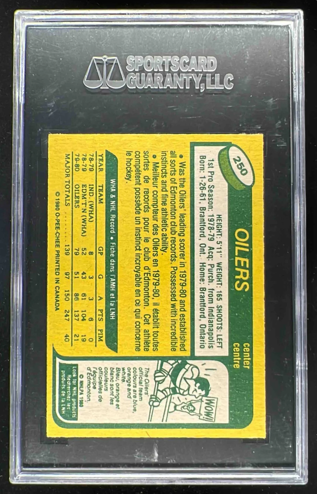 1980-81 O-Pee-Chee #250 Wayne Gretzky SGC 9 - Image 2