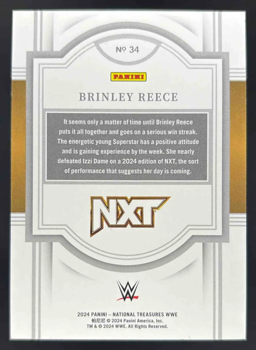 2024 Panini National Treasures WWE #34 Brinley Reece /99 - Image 2