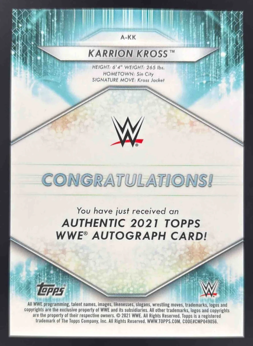 2021 Topps WWE Autographs #A-KK Karrion Kross Autograph Auto /150 - Image 2