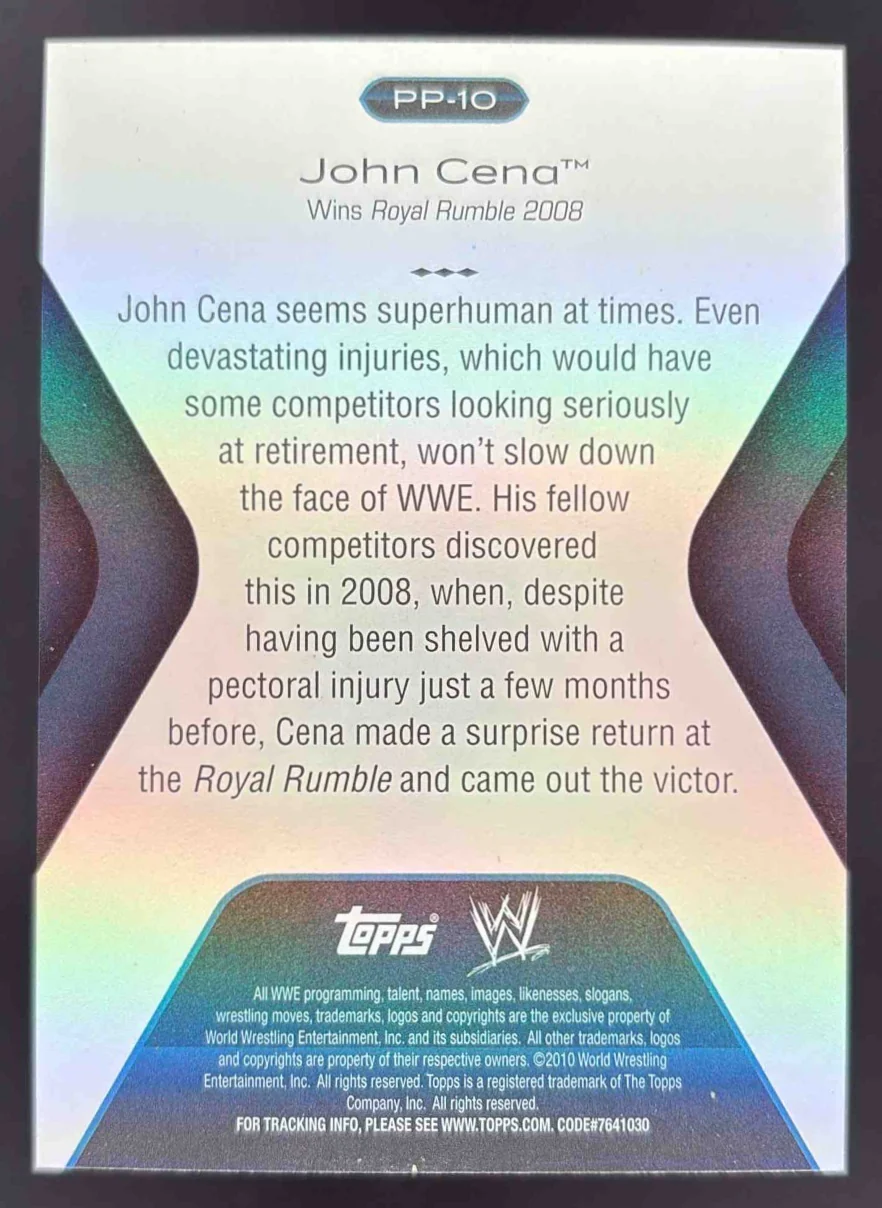 2010 Topps Platinum Platinum Performance Green #PP-10 John Cena /499 - Image 2