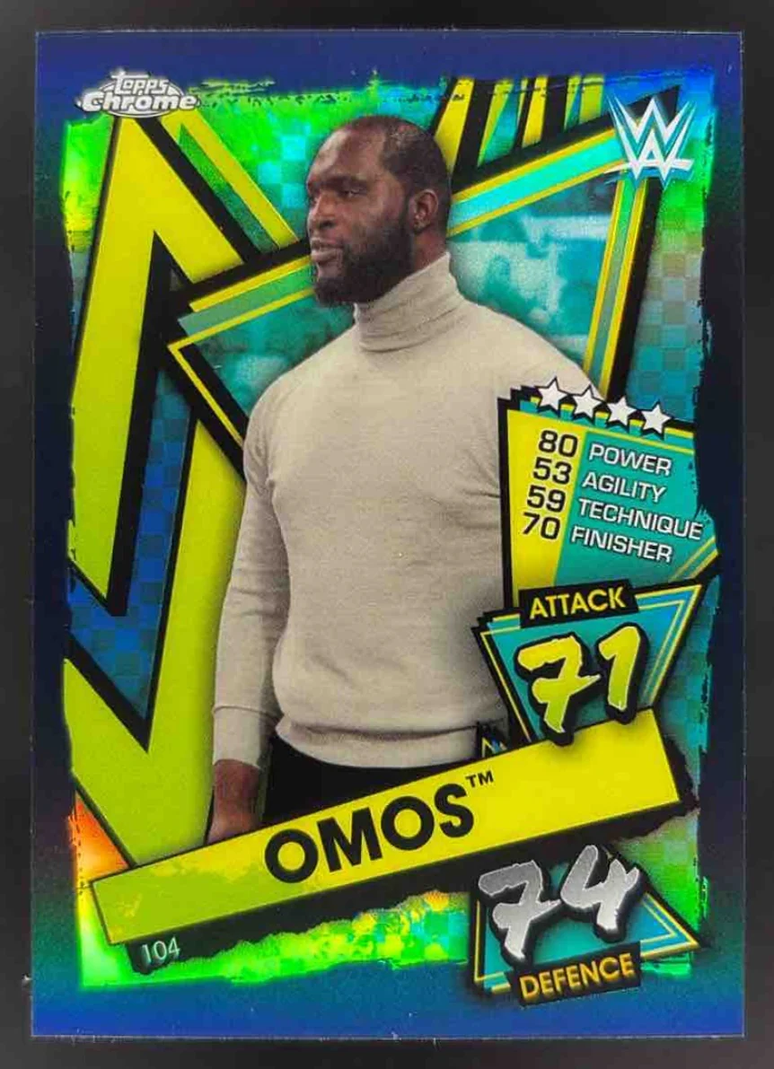 2021 Topps Chrome Slam Attax WWE Black Refractors #104 Omos /10