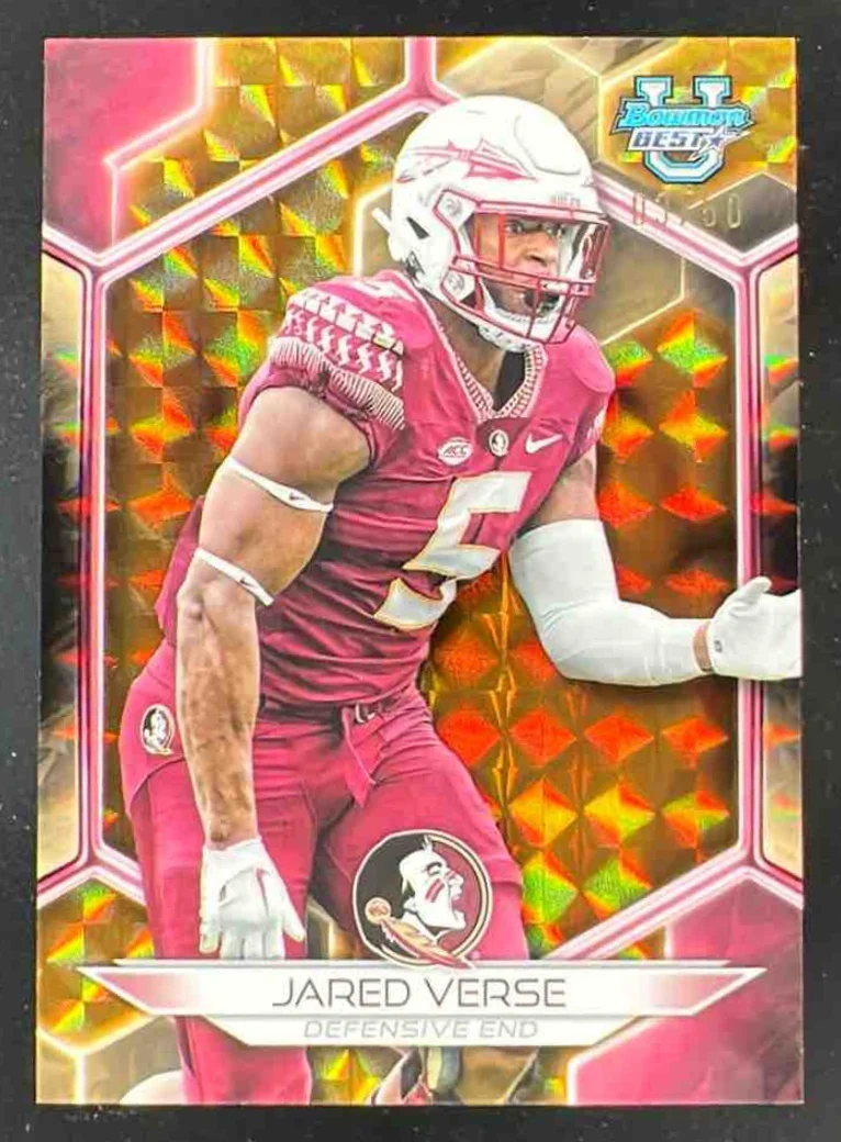 2023 Bowman University Best Gold Geometric #57 Jared Verse /50