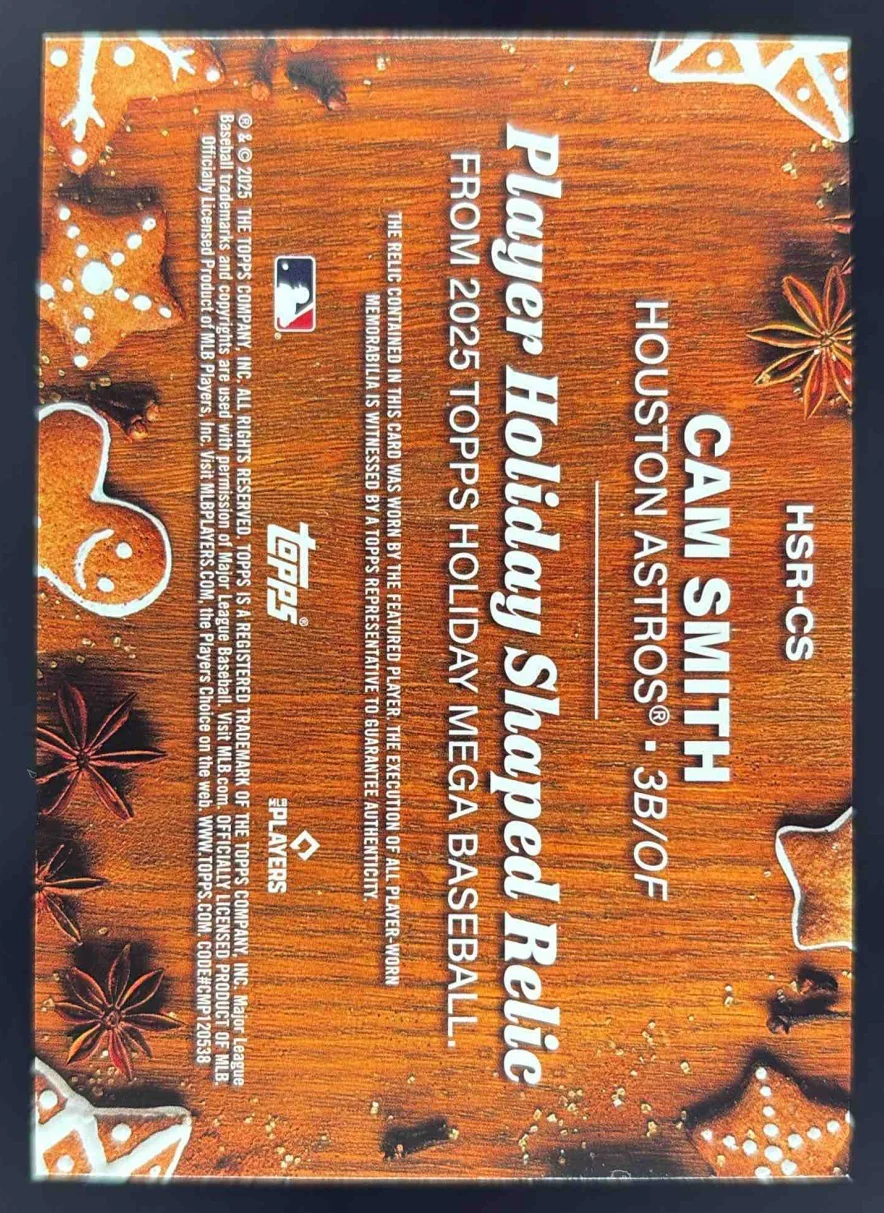2025 Topps Holiday Player Holiday Shaped Relic #HSR-CS Cam Smith MEM RC - Image 2