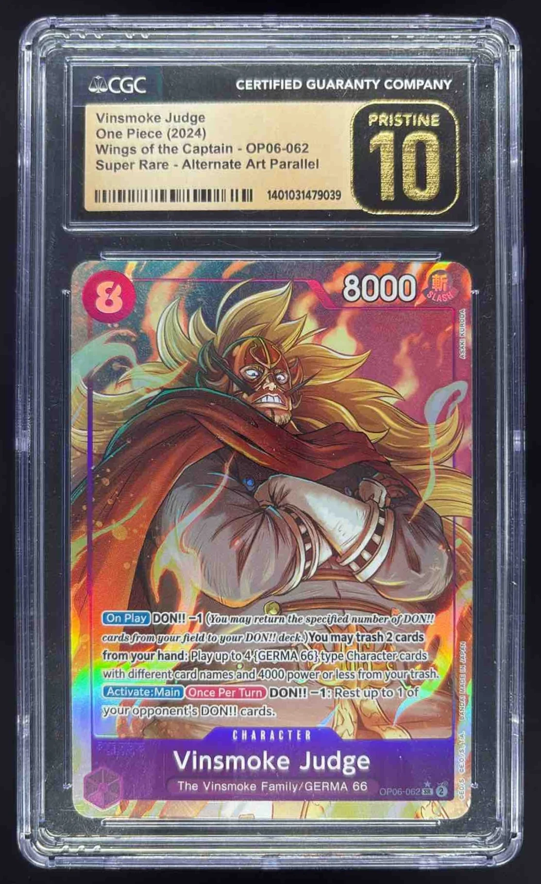 2024 One Piece Wings of the Captain Alternate Vinsmoke Judge Super Rare CGC 10