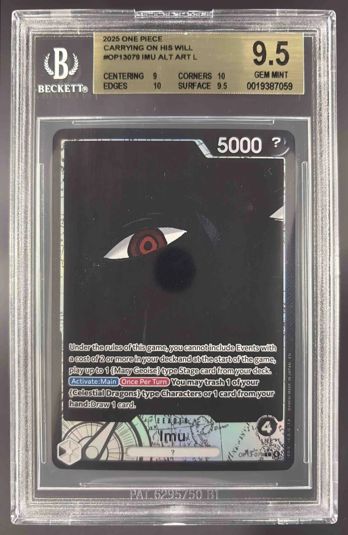 2025 One Piece Carrying on his Will #OP13079 IMU Alternate Art BGS 9.5