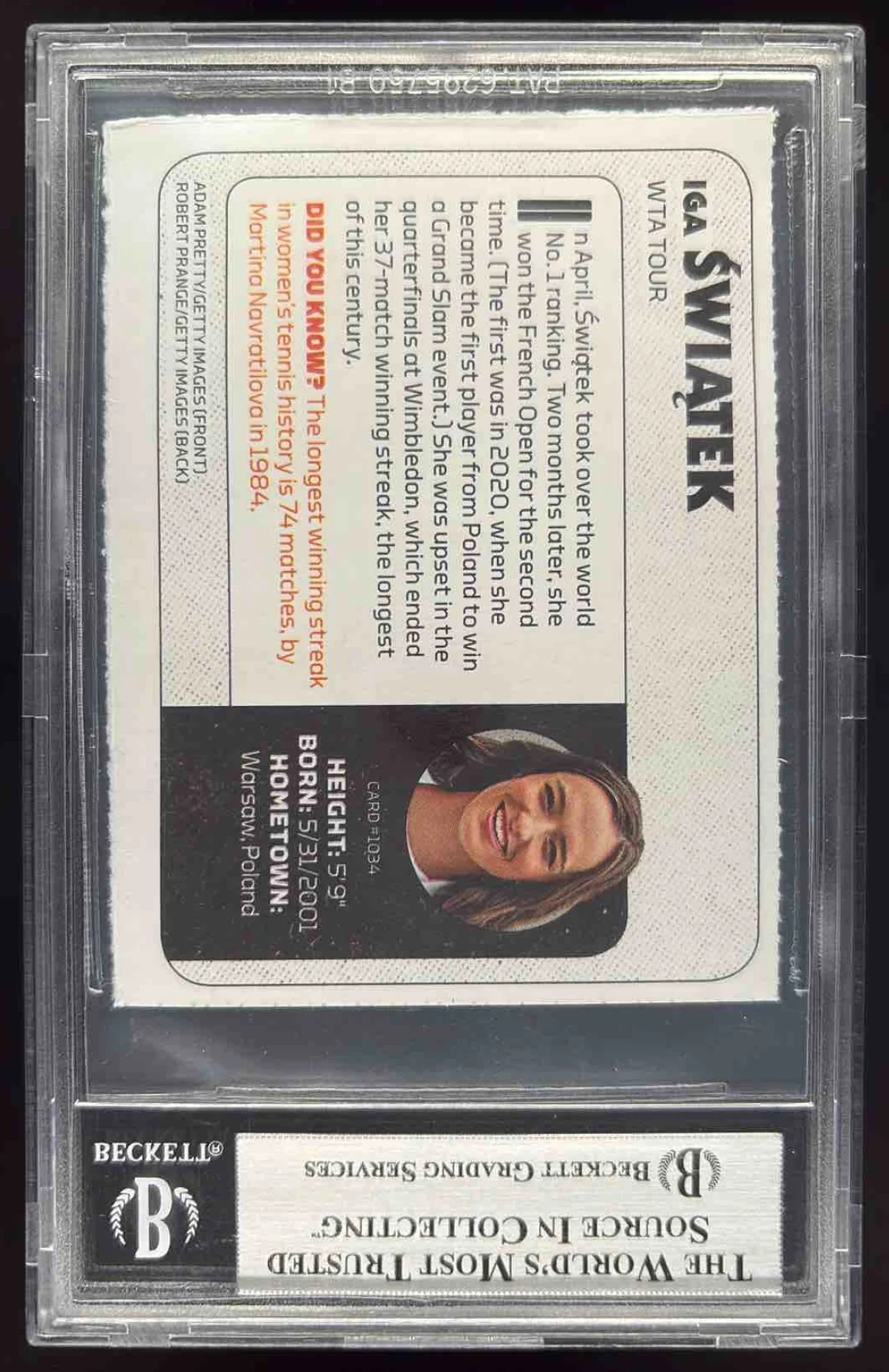 2022 Sports Illustrated For Kids #1034 Iga Swiatek BGS 7.5 - Image 2