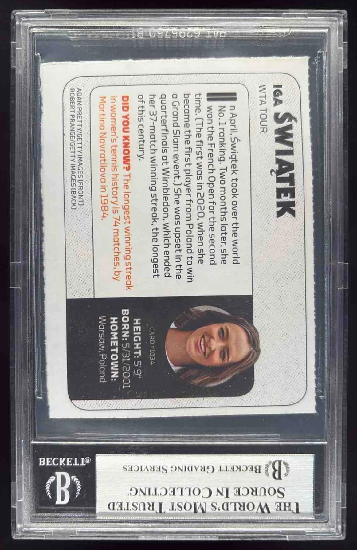 2022 Sports Illustrated For Kids #1034 Iga Swiatek BGS 7.5 - Image 2