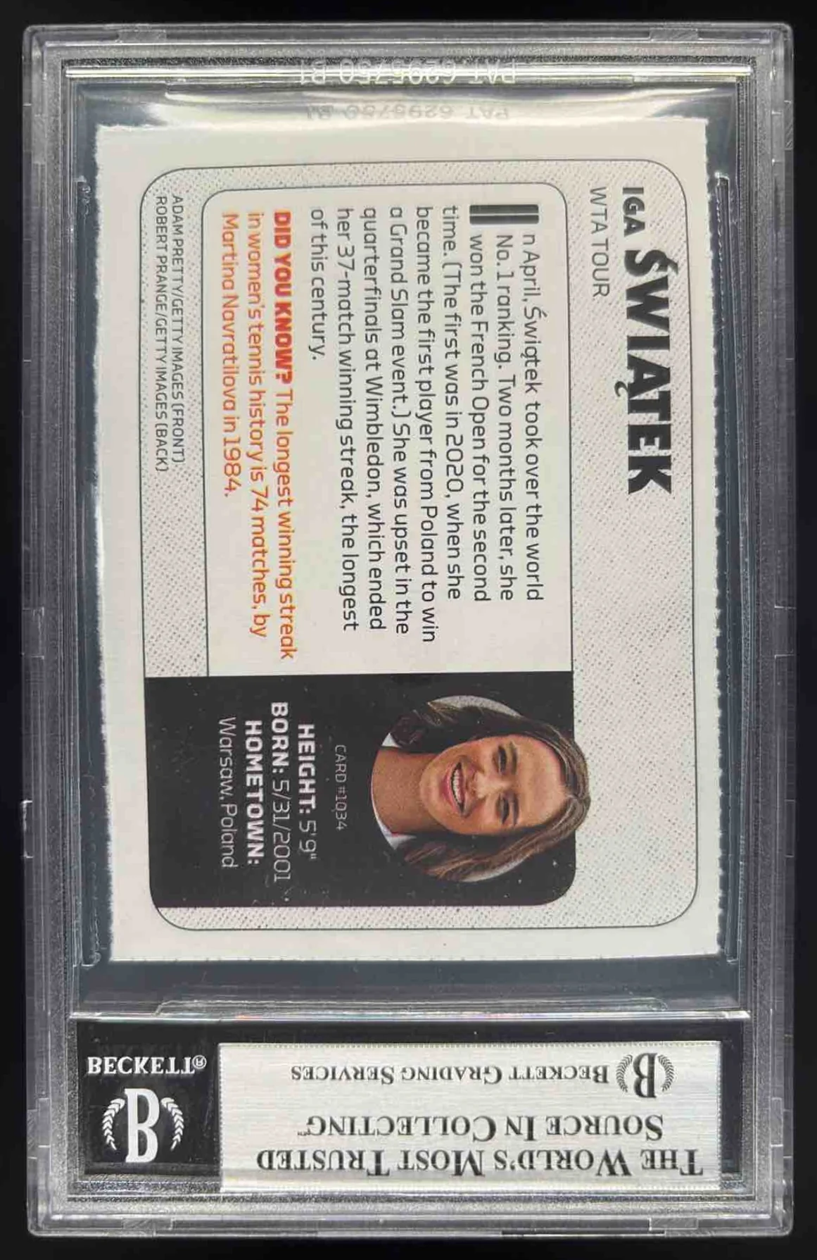 2022 Sports Illustrated For Kids #1034 Iga Swiatek BGS 7.5 - Image 2