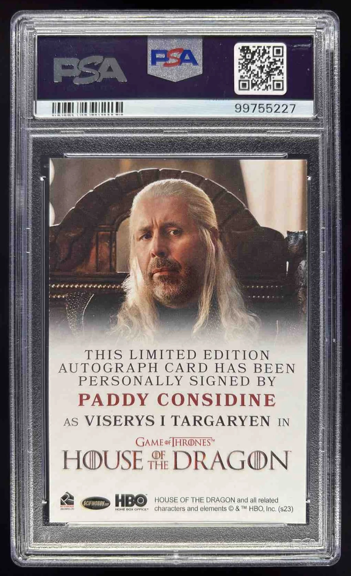 2024 House of the Dragon Auto Paddy Considine Viserys Targaryen PSA 9 - Image 2