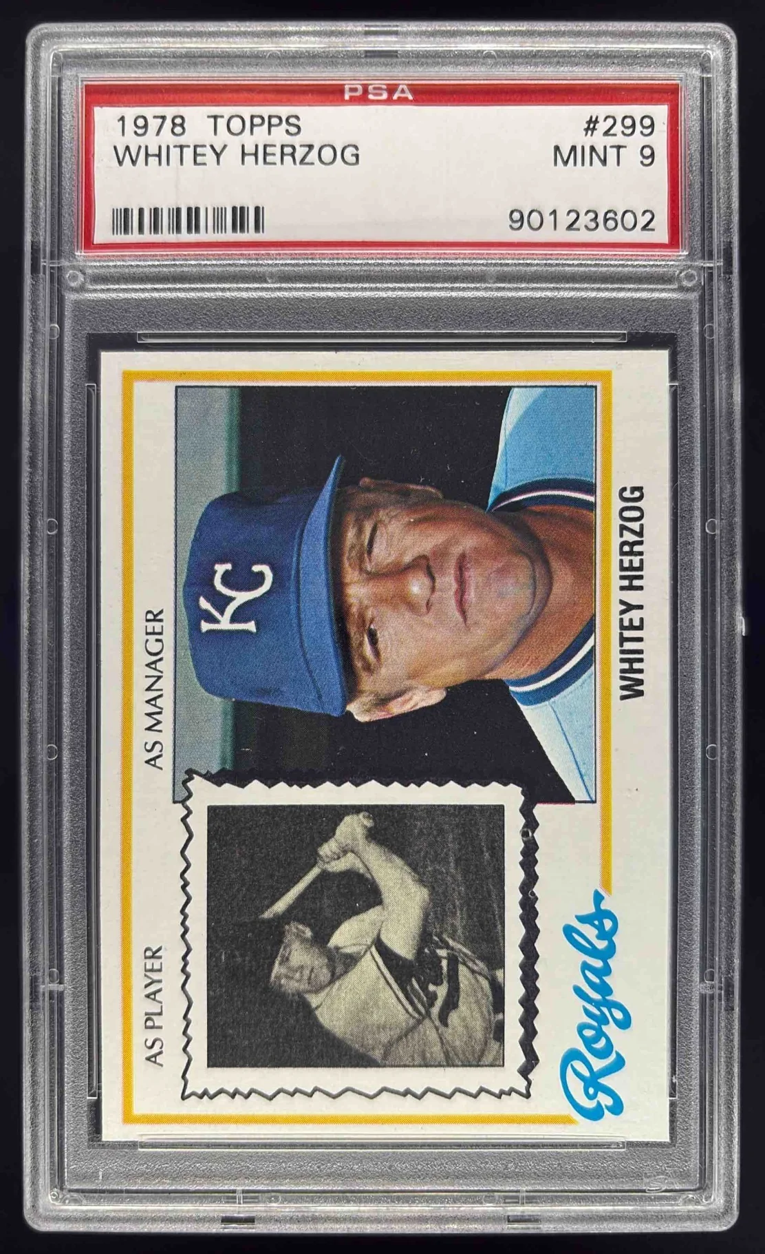 1978 Topps #299 Whitey Herzog PSA 9