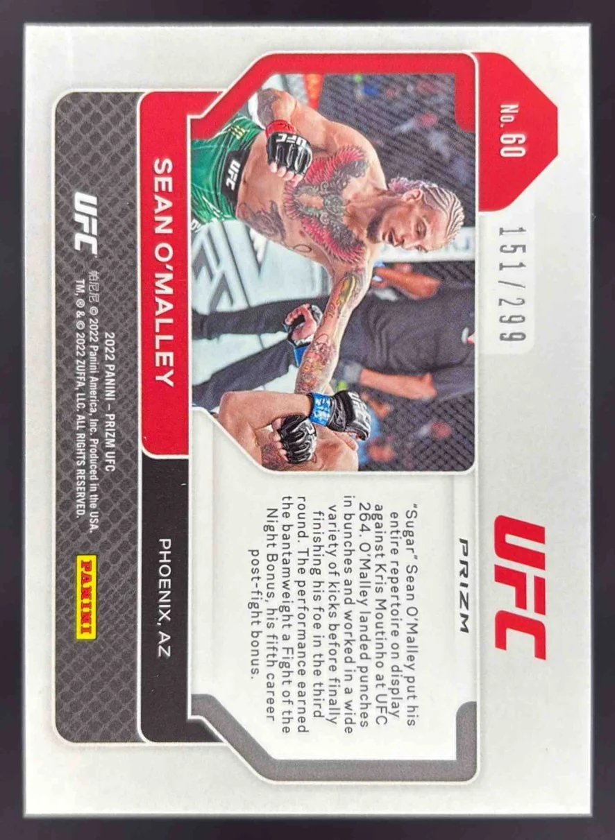 2022 Panini Prizm UFC Red Prizms #60 Sean O'Malley /299 - Image 2
