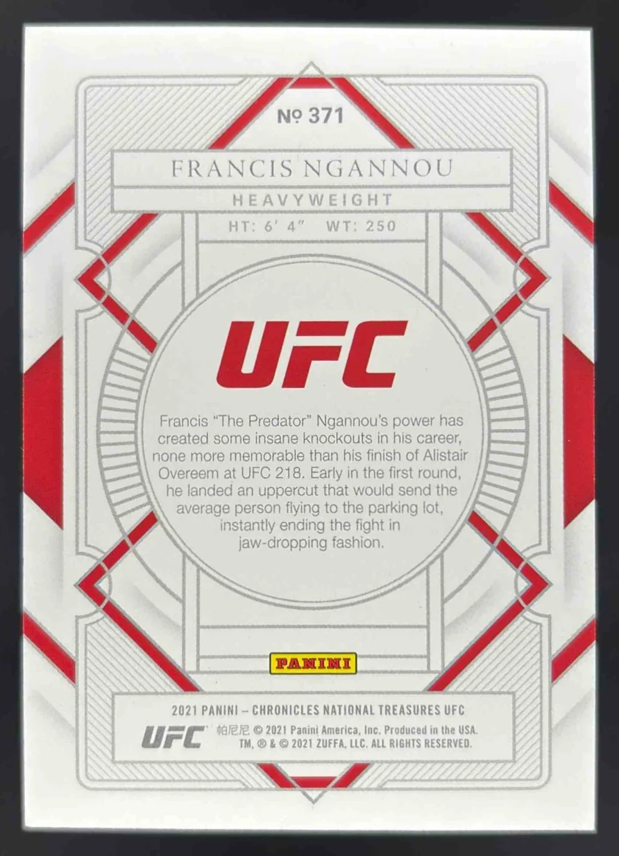 2021 Panini Chronicles UFC #371 Francis Ngannou /99 - Image 2