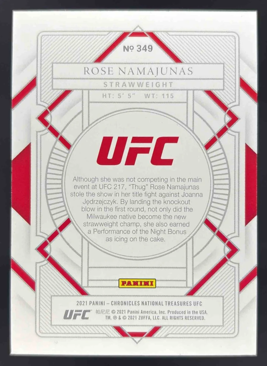 2021 Panini Chronicles UFC #349 Rose Namajunas /99 - Image 2