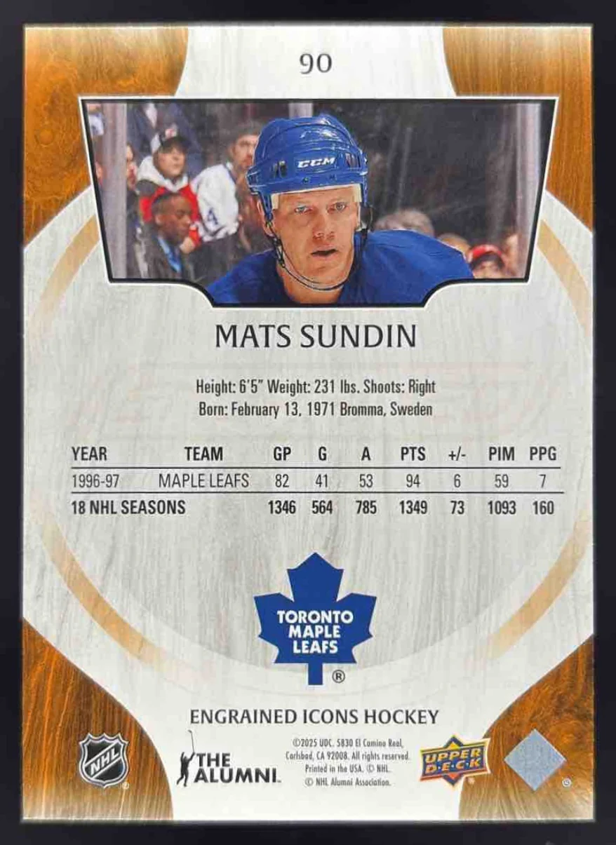 2024-25 Upper Deck Engrained Icons #90 Mats Sundin - Image 2
