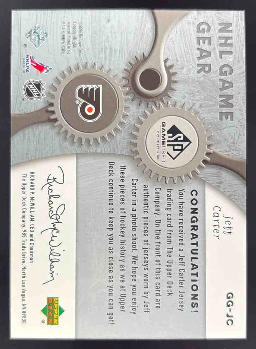 2005-06 SP Game Used Game Gear #GG-JC Jeff Carter RC /100 - Image 2