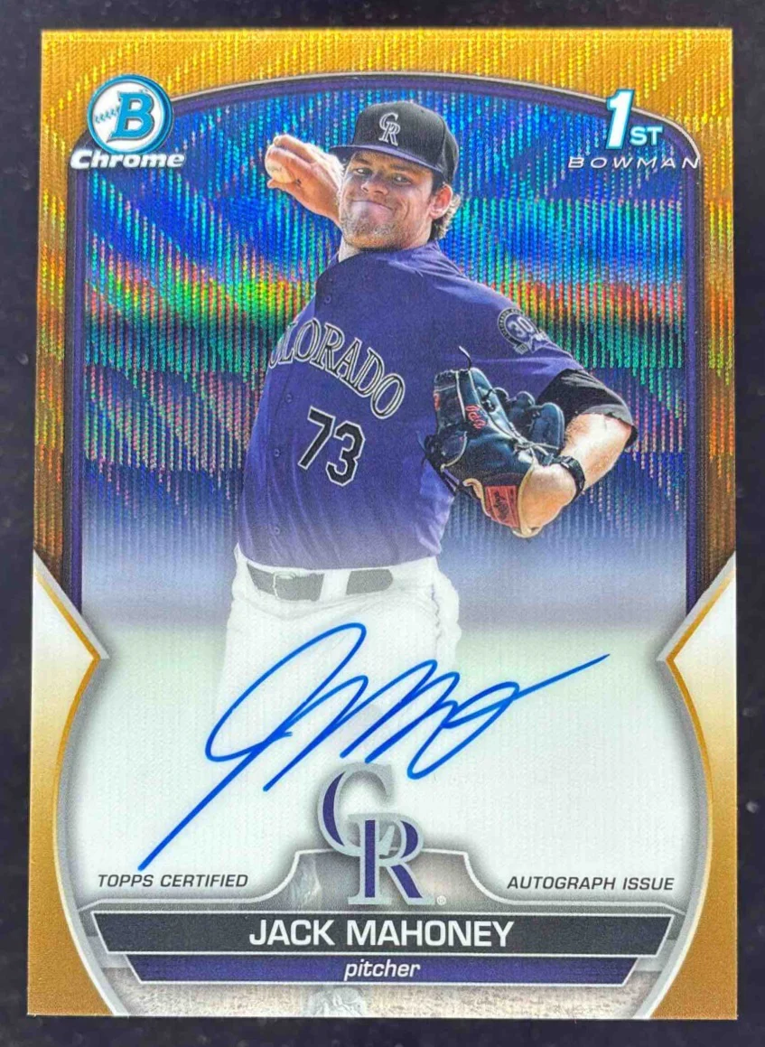 2023 Bowman Draft Chrome Gold Wave Refractor #CDA-JM Jack Mahoney RC Auto /50
