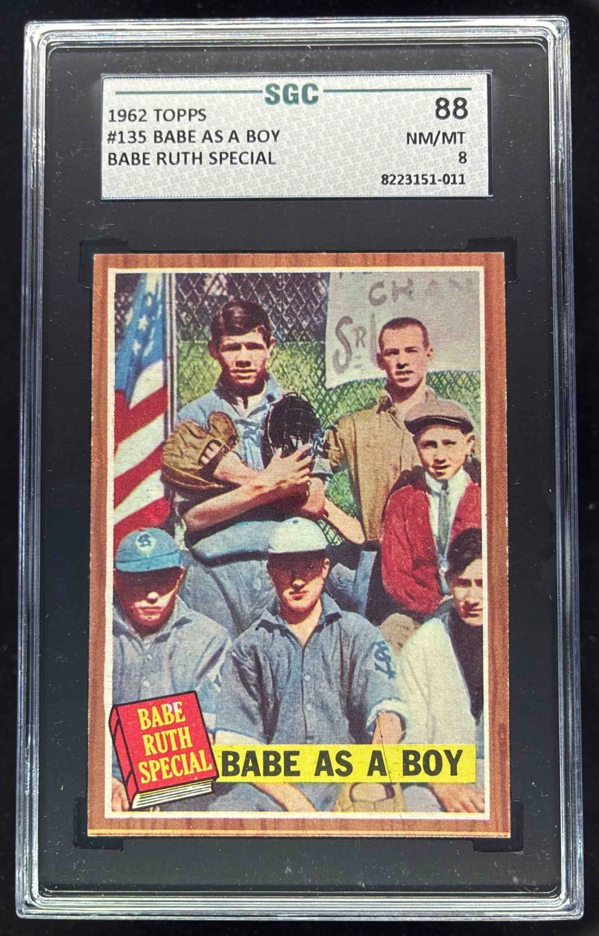 1962 Topps #135a Babe as a Boy SGC 8