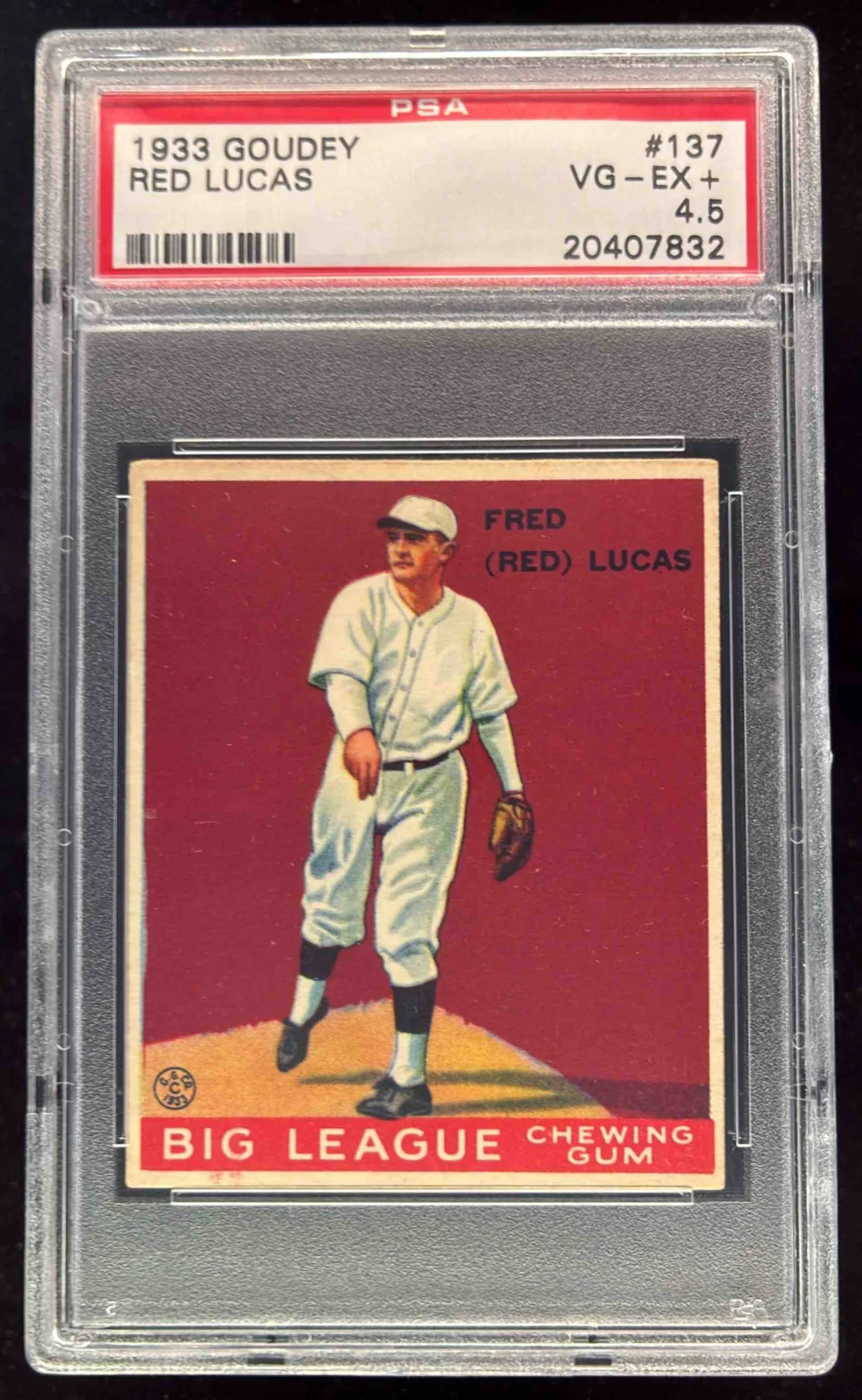 1933 Goudey #137 Red Lucas RC PSA 4.5