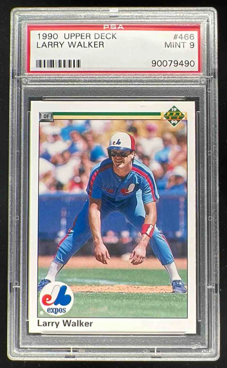 1990 Upper Deck #466 Larry Walker RC PSA 9