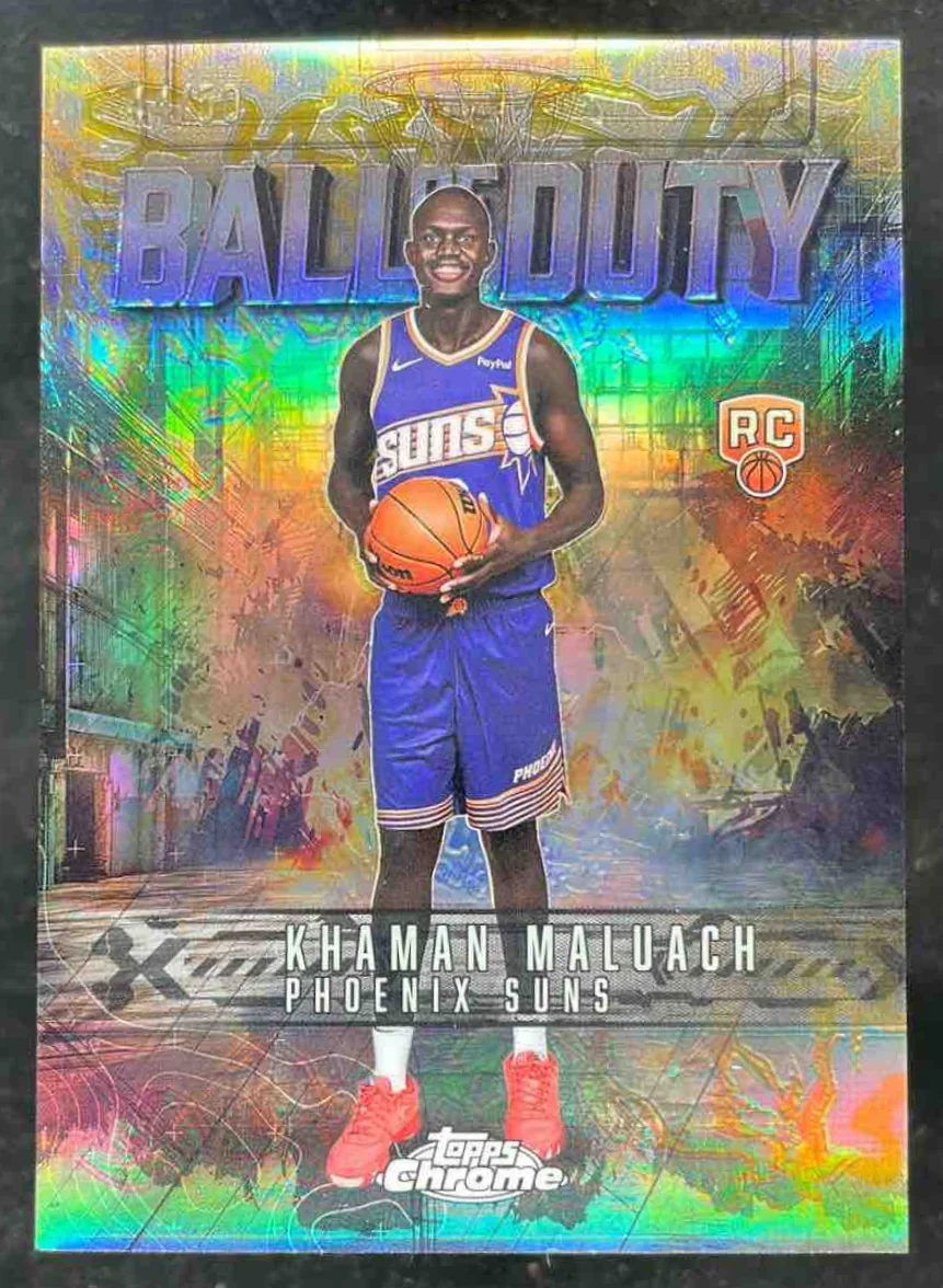 2025-26 Topps Chrome Ball of Duty Gold Refractor #BD-25 Khaman Maluach RC /50