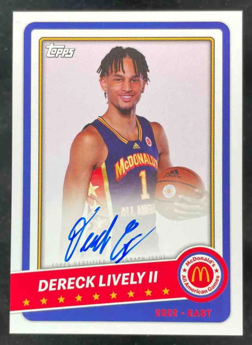 2022-23 Topps Chrome McDonald's All American Gameday Paper Dereck Lively II Auto
