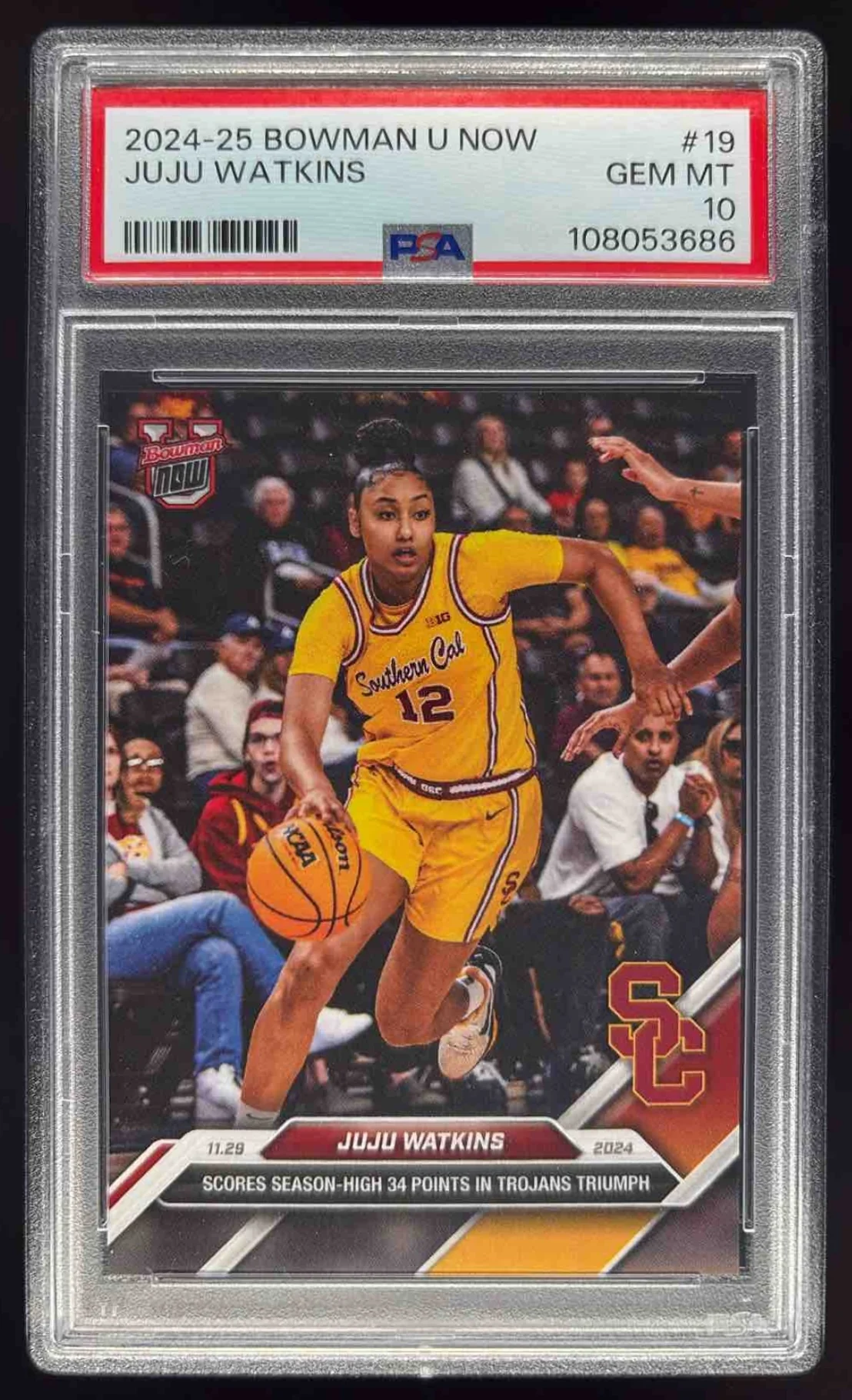 2024-25 Bowman University Now #19 JuJu Watkins PSA 10