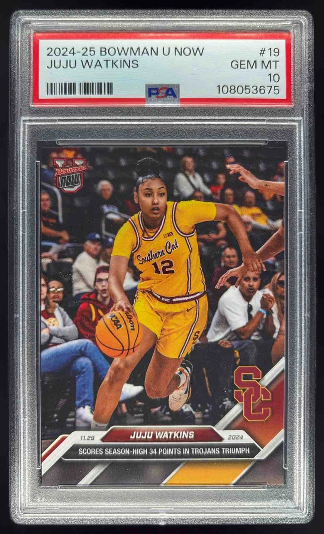 2024-25 Bowman University Now #19 JuJu Watkins PSA 10