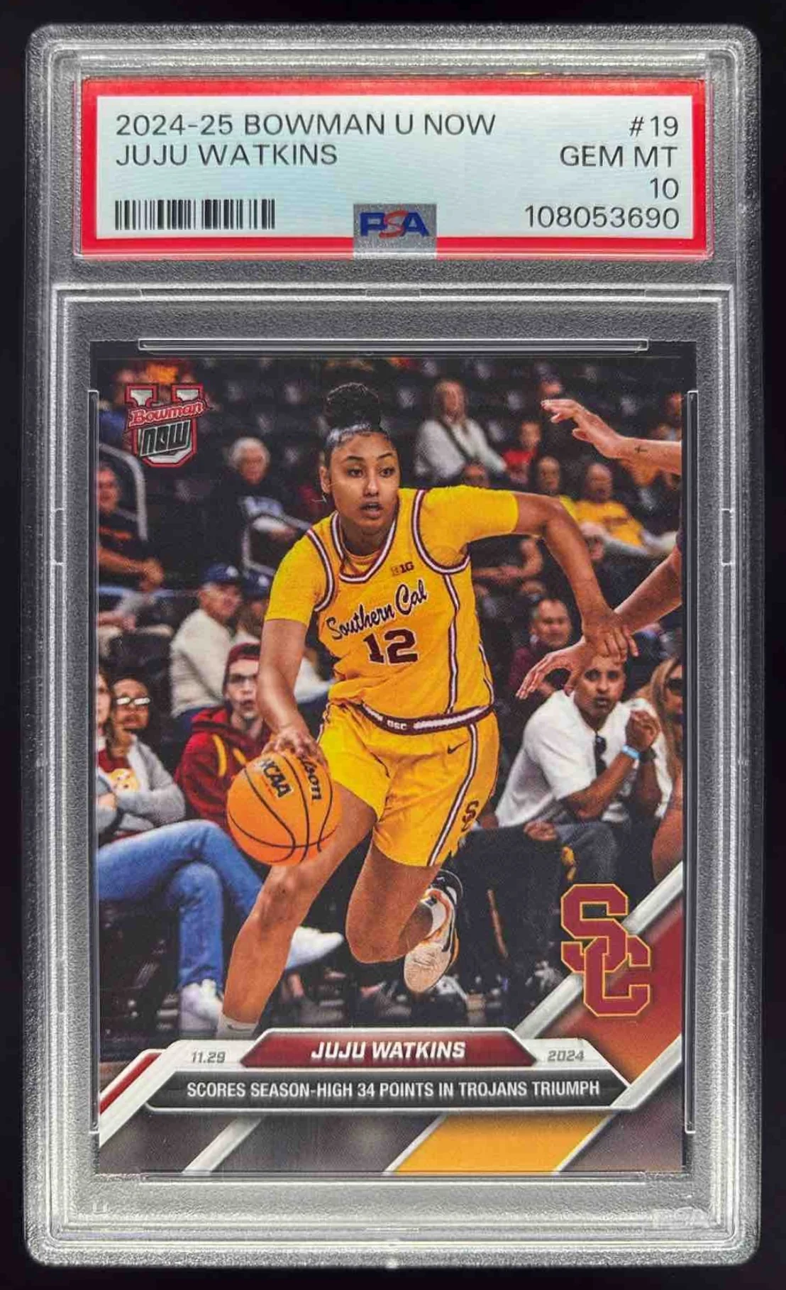 2024-25 Bowman University Now #19 JuJu Watkins PSA 10