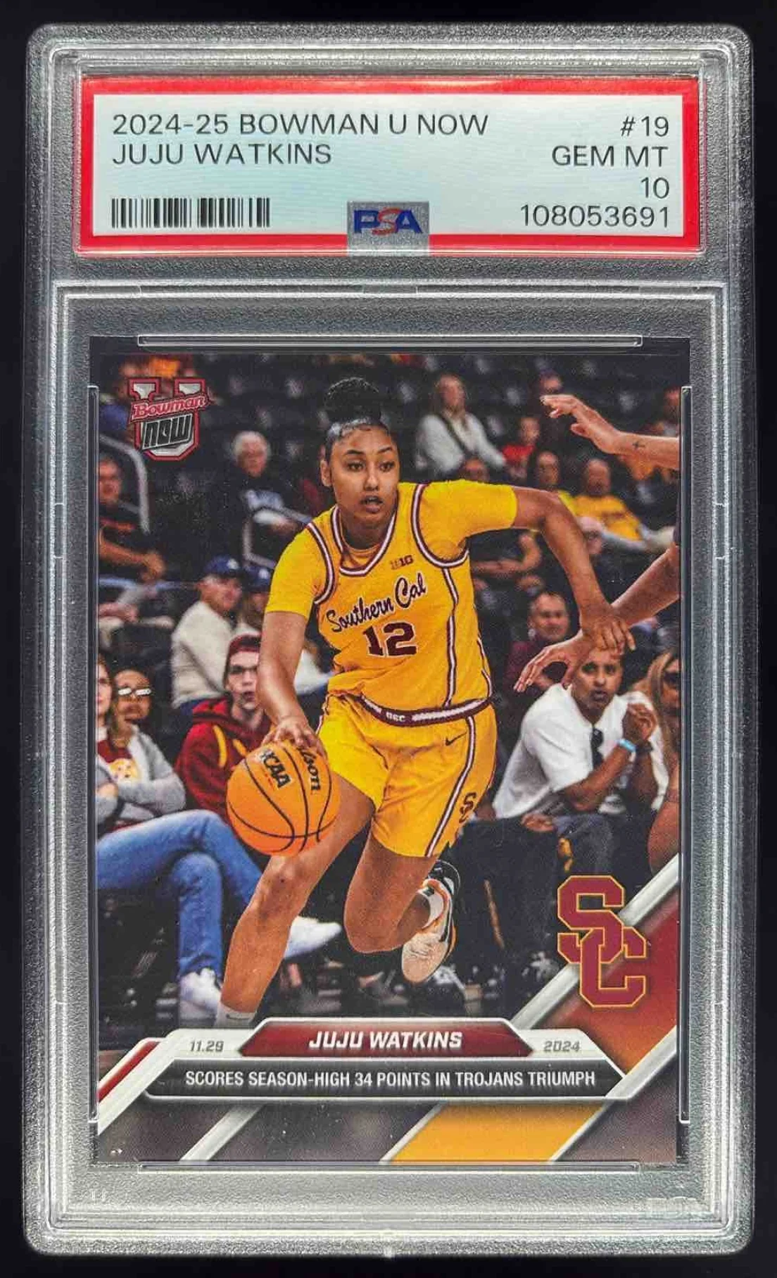 2024-25 Bowman University Now #19 JuJu Watkins PSA 10