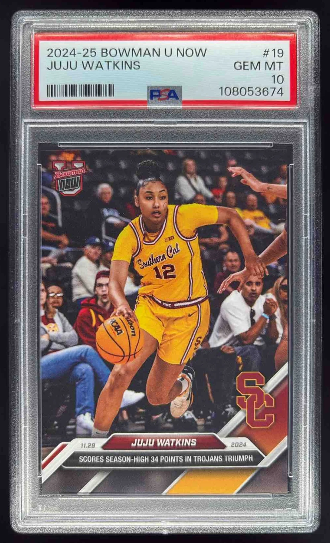 2024-25 Bowman University Now #19 JuJu Watkins PSA 10
