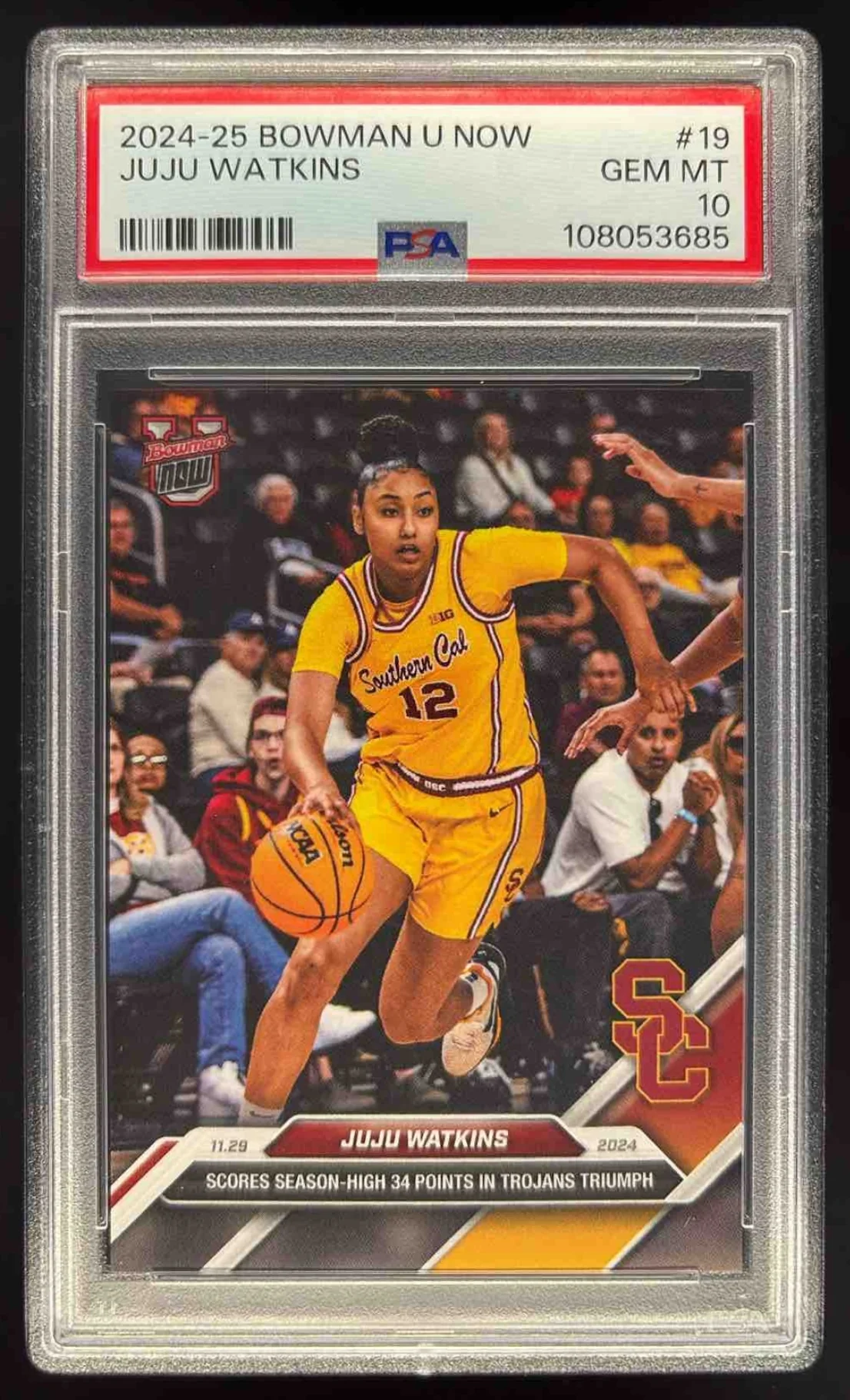 2024-25 Bowman University Now #19 JuJu Watkins PSA 10
