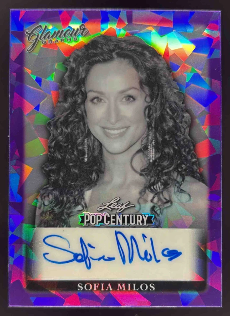 2022 Leaf Metal Glamour Graphs Crystal Purple #GG-SM1 Sofia Milos Auto /15