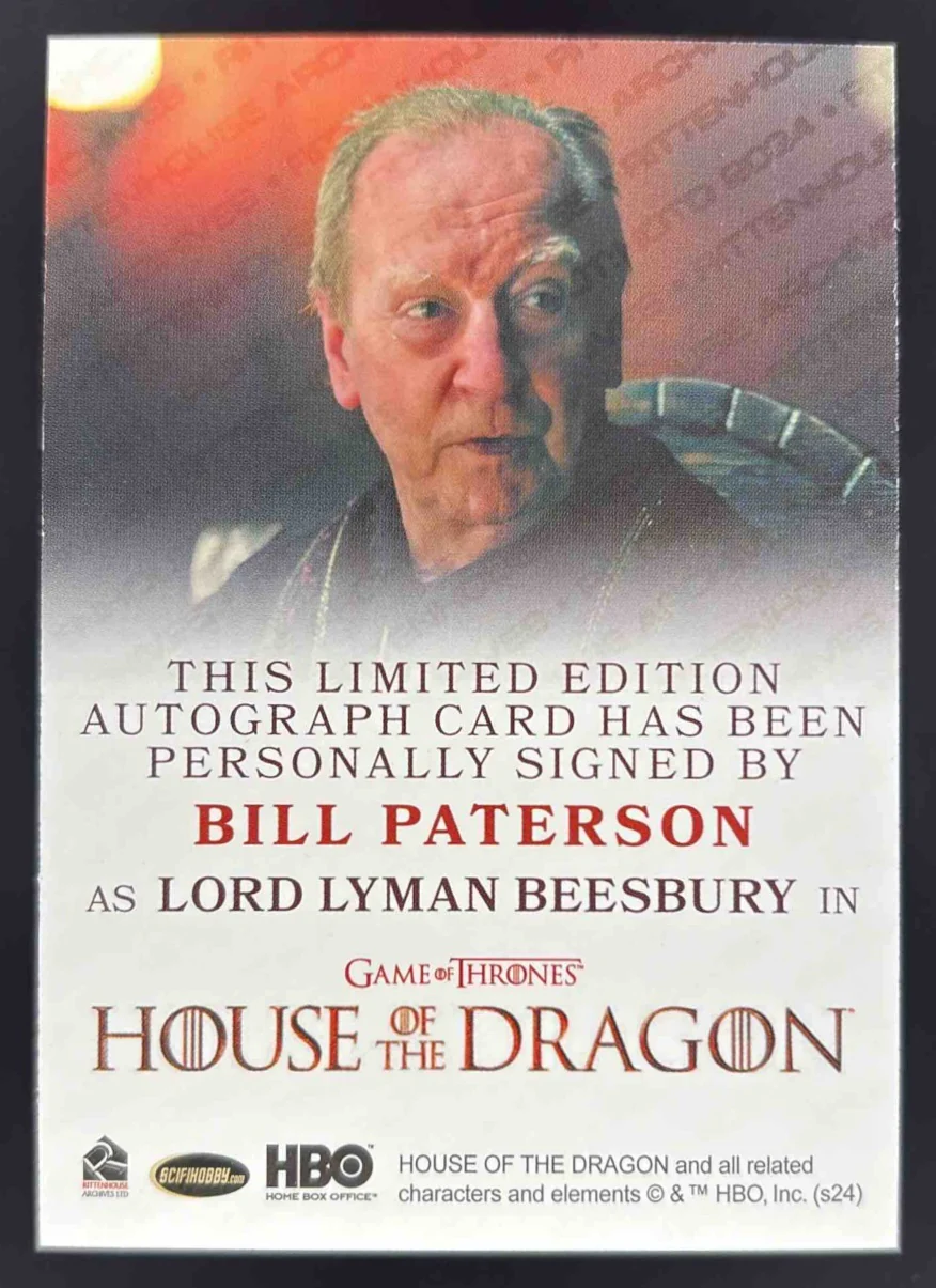 Game of Thrones House of the Dragon Auto Bill Paterson Lord Lyman Beesbury - Image 2
