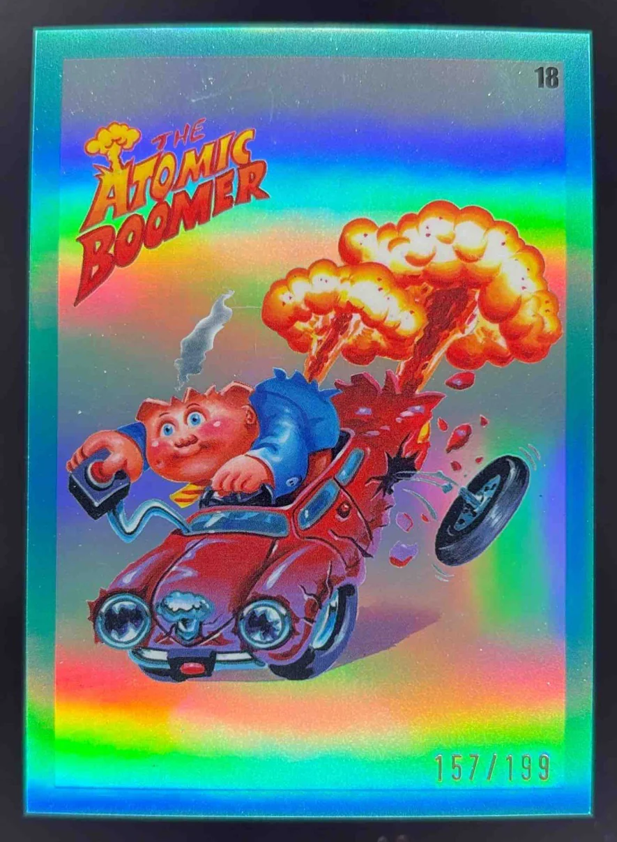 2024 Topps Chrome Garbage Pail Kids Khrome Krashers Aqua The Atomic Boomer /199