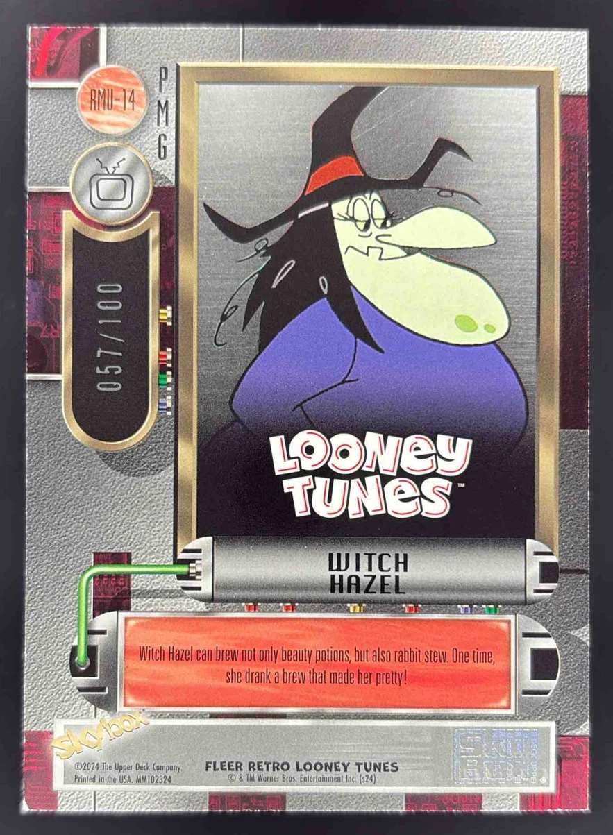 2024 Fleer Retro Looney Tunes Metal Universe Precious Gems Red Witch Hazel /100 - Image 2