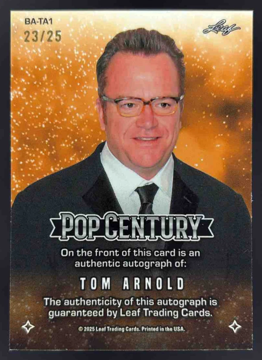 2025 Leaf Metal Pop Century Prismatic Silver #BA-TA1 Tom Arnold Auto /25 - Image 2