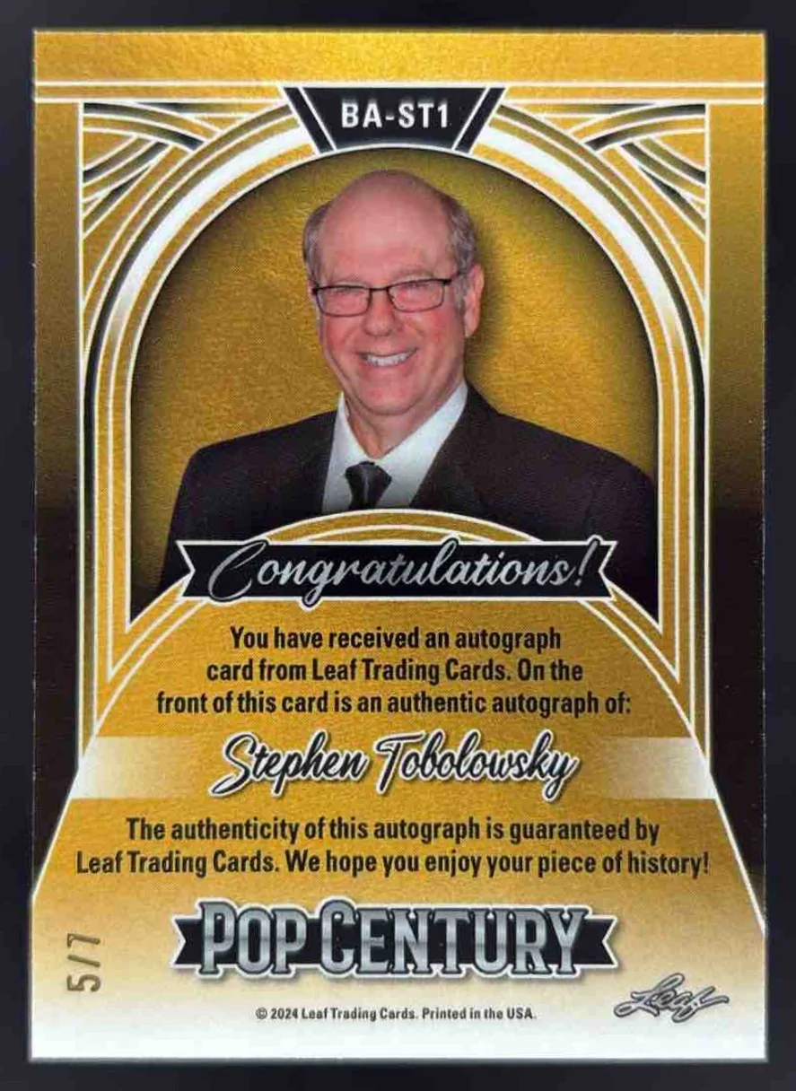 2024 Leaf Metal Pop Century Prismatic Pink #BA-ST1 Stephen Tobolowsky Auto /7 - Image 2
